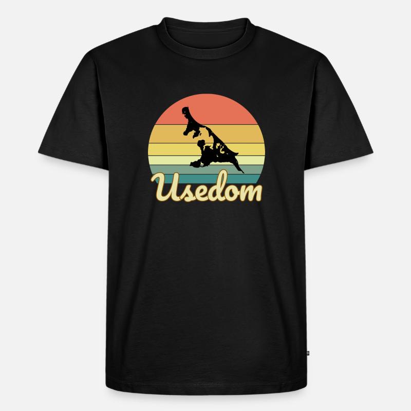 Ich bin ein Usedom - Männer Premium Bio T-Shirt - Schwarz