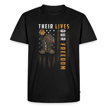 Military Weapon Winner - Men's Premium Organic T-Shirt - black - Front - Nico (187cm)