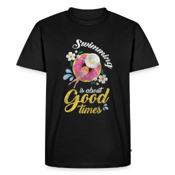 Fête à la piscine Célébration Amis d’été - T-shirt Premium bio Homme - noir - Devant - Nico (187cm)