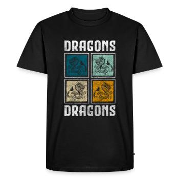 Dragon Wing Creature - Men's Premium Organic T-Shirt - black - Front - Nico (187cm)