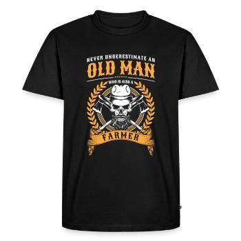 Farmer Field Tractor Heroes - Men's Premium Organic T-Shirt - black - Front - Nico (187cm)