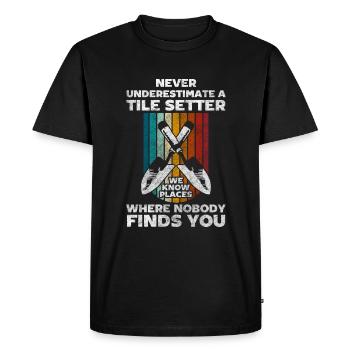Craftsmen Tiles Workers Construction Site Managers - Men's Premium Organic T-Shirt - black - Front - Nico (187cm)