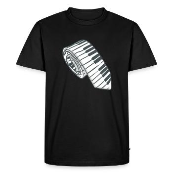 Piano Tie Piano Player Keyboard - Men's Premium Organic T-Shirt - black - Front - Nico (187cm)