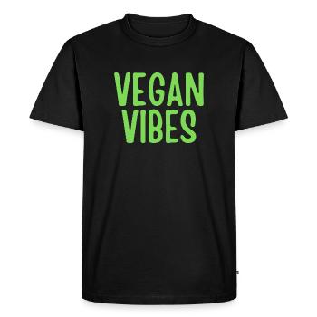 Vegan Vibes - Men's Premium Organic T-Shirt - black - Front - Nico (187cm)