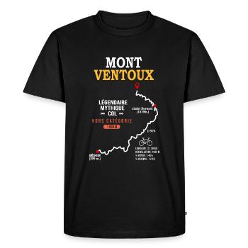 Vélo Mont Ventoux carte le Ventoux à velo Bédoin - T-shirt Premium bio Homme - noir - Devant - Nico (187cm)