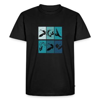 Kitesurf - idée cadeau kite - T-shirt Premium bio Homme - noir - Devant - Nico (187cm)