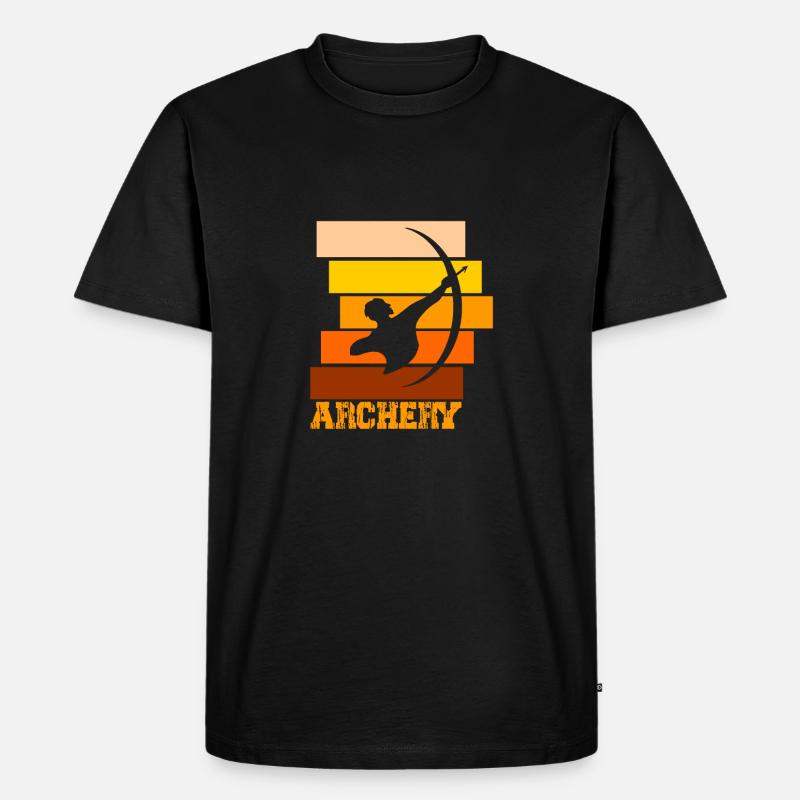 Bogenschießen, Bogen - Männer Premium Bio T-Shirt - Schwarz