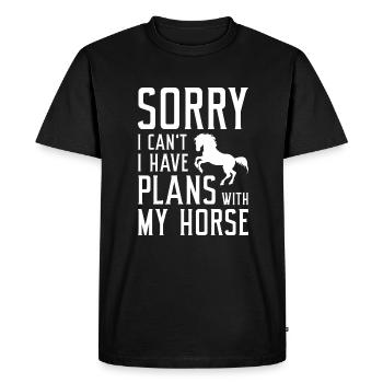 Sorry I Can’t I Have Plans With My Horse - Men's Premium Organic T-Shirt - black - Front - Nico (187cm)