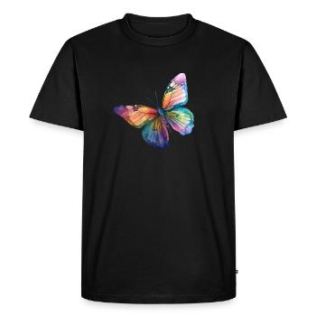 Couleurs arc-en-ciel papillon - T-shirt Premium bio Homme - noir - Devant - Nico (187cm)
