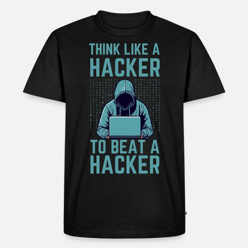 Hacker Cybersecurity IT Cybersicherheit - Männer Premium Bio T-Shirt - Schwarz