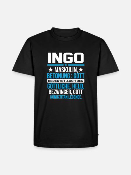 INGO - Titan - Männer Premium Bio T-Shirt - Schwarz
