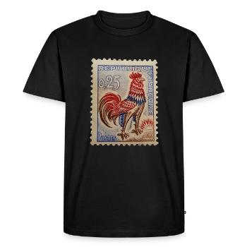 timbre français - T-shirt Premium bio Homme - noir - Devant - Nico (187cm)