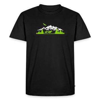 Natur - Berge Elche - Männer Premium Bio T-Shirt - Schwarz - Vorne - Nico (187cm)