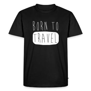 BORN TO TRAVEL - T-shirt Premium bio Homme - noir - Devant - Nico (187cm)