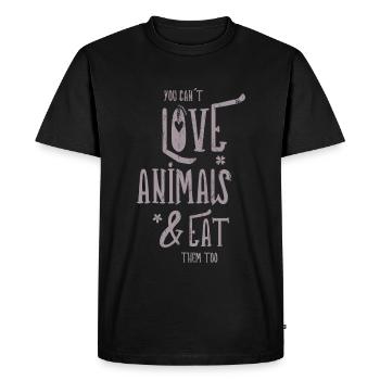 Cadeau de dictons végétaliens végétaliens - T-shirt Premium bio Homme - noir - Devant - Nico (187cm)