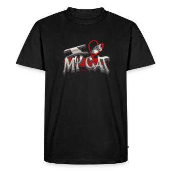 Cat Crew Graffiti Graphique 2 - T-shirt Premium bio Homme - noir - Devant - Nico (187cm)