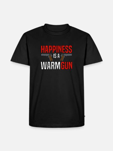 Happiness is a warm gun - Men's Premium Organic T-Shirt - black