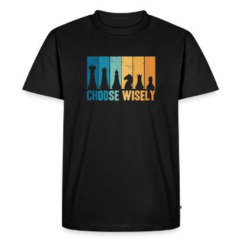 Chess Pieces Vintage Chess Chess Game - Men's Premium Organic T-Shirt - black - Front - Nico (187cm)