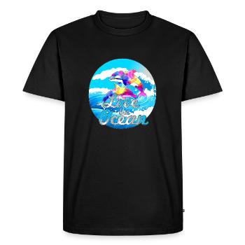 LOVE THE OCEAN - Men's Premium Organic T-Shirt - black - Front - Nico (187cm)