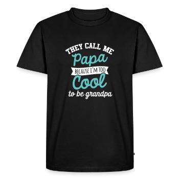 Papa to cool cadeau - T-shirt Premium bio Homme - noir - Devant - Nico (187cm)