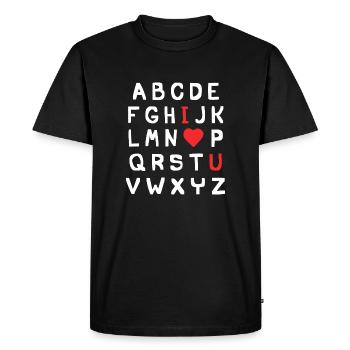 I love you - Men's Premium Organic T-Shirt - black - Front - Nico (187cm)