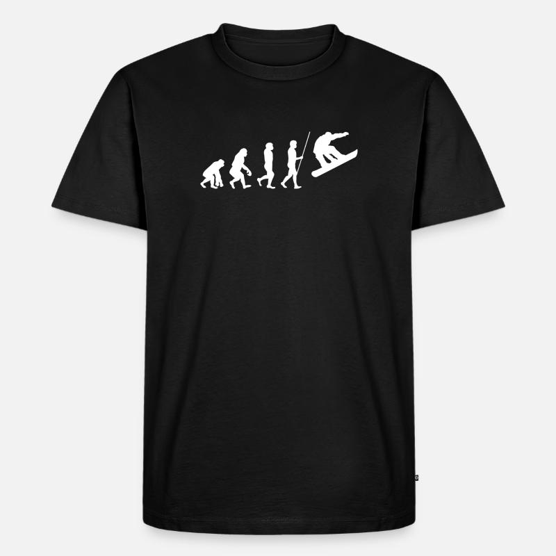 Snowboarder Evolution - Männer Premium Bio T-Shirt - Schwarz