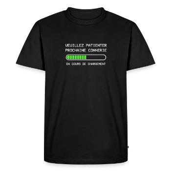 Prochaine connerie cadeau - T-shirt Premium bio Homme - noir - Devant - Nico (187cm)