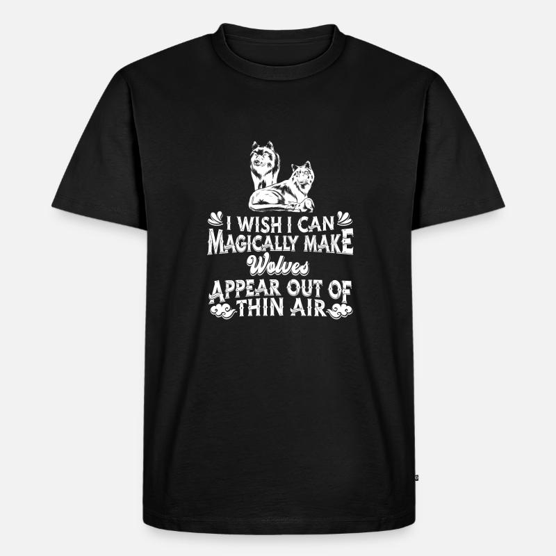 Wolf - Männer Premium Bio T-Shirt - Schwarz