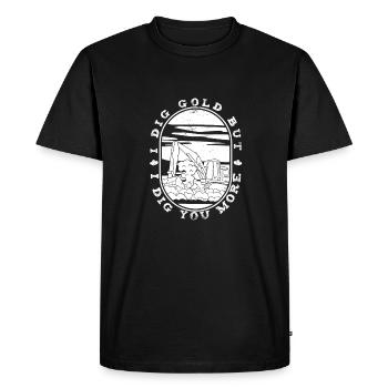 Mines d’or - T-shirt Premium bio Homme - noir - Devant - Nico (187cm)