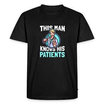 Assistant dentiste Assistant dentaire Dentisterie - T-shirt Premium bio Homme - noir - Devant - Nico (187cm)