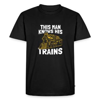 Railway Railway Train Train Train Driver - Men's Premium Organic T-Shirt - black - Front - Nico (187cm)