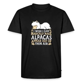 Alpaca - Men's Premium Organic T-Shirt - black - Front - Nico (187cm)