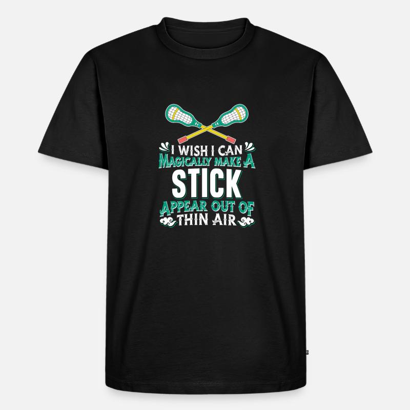 Lacrosse - Männer Premium Bio T-Shirt - Schwarz