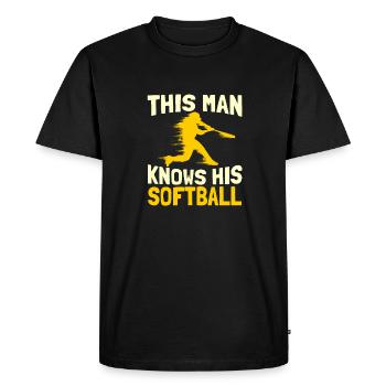 Softball - T-shirt Premium bio Homme - noir - Devant - Nico (187cm)