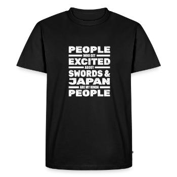 Samouraï - T-shirt Premium bio Homme - noir - Devant - Nico (187cm)
