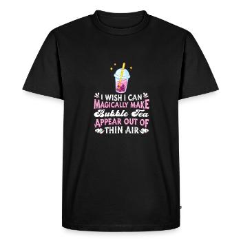 Bubble Tea Boba Pearl Milk Tea - Men's Premium Organic T-Shirt - black - Front - Nico (187cm)