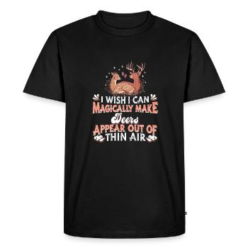 Cerf - T-shirt Premium bio Homme - noir - Devant - Nico (187cm)
