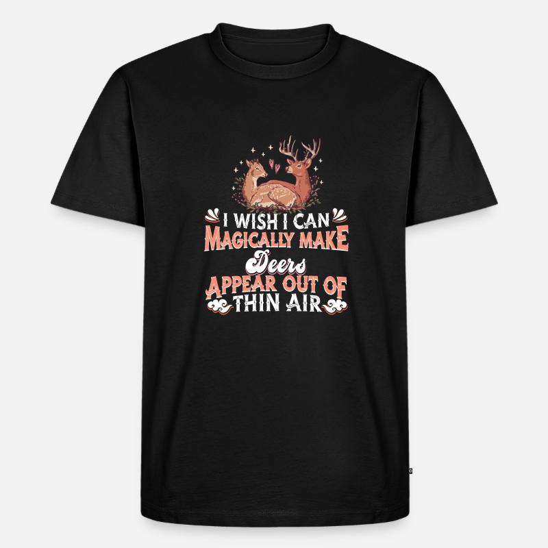 Hirsch - Männer Premium Bio T-Shirt - Schwarz