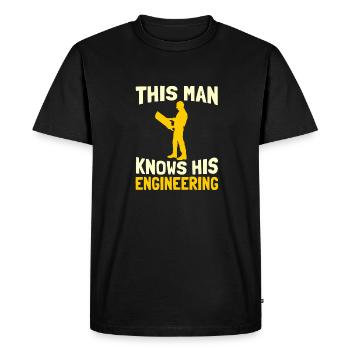 Diplôme d’ingénieur Master Technicien - T-shirt Premium bio Homme - noir - Devant - Nico (187cm)