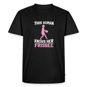 Frisbee - Men's Premium Organic T-Shirt - black - Front - Nico (187cm)