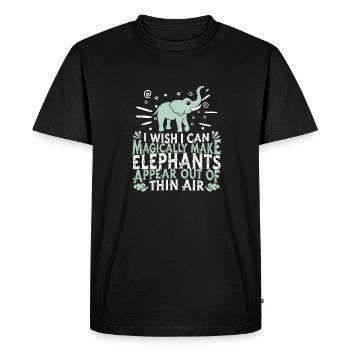 Éléphant - T-shirt Premium bio Homme - noir - Devant - Nico (187cm)