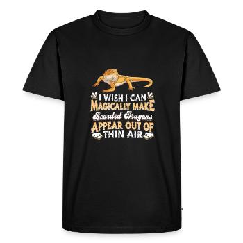 Lézard Dragon Barbu Reptile Gecko Lézard - T-shirt Premium bio Homme - noir - Devant - Nico (187cm)