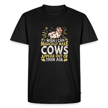 Vaches d’élevage Vaches - T-shirt Premium bio Homme - noir - Devant - Nico (187cm)