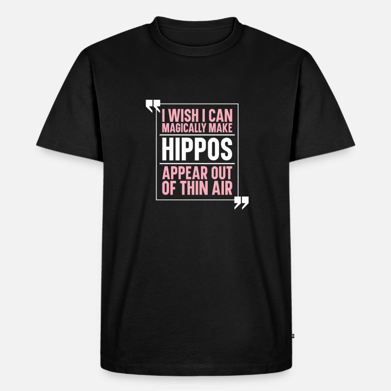 Nilpferd Hippo Flusspferd - Männer Premium Bio T-Shirt - Schwarz
