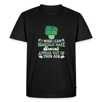 Broccoli Vegetables Vegan Vegetarian - Men's Premium Organic T-Shirt - black - Front - Nico (187cm)