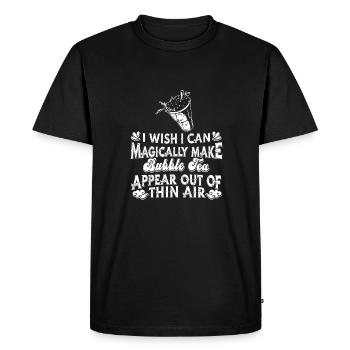 Bubble Tea Boba Pearl Milk Tea - Men's Premium Organic T-Shirt - black - Front - Nico (187cm)