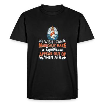 Lighthouse - Men's Premium Organic T-Shirt - black - Front - Nico (187cm)