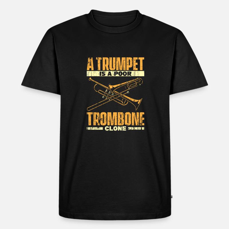 Posaune - Männer Premium Bio T-Shirt - Schwarz