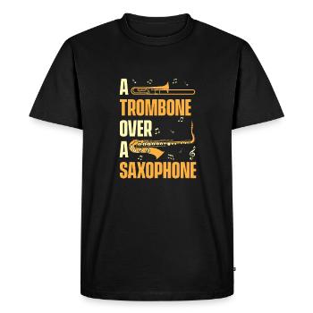 Trombone - T-shirt Premium bio Homme - noir - Devant - Nico (187cm)