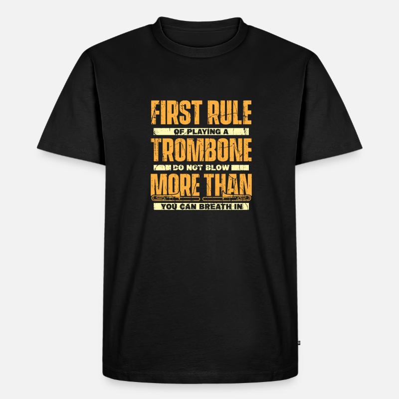 Posaune - Männer Premium Bio T-Shirt - Schwarz